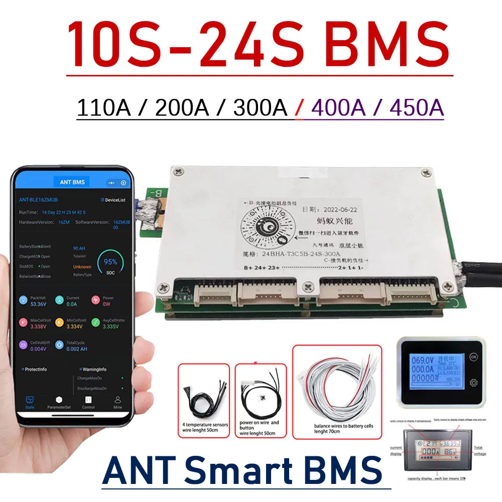 Smart Bms 24S 200A Bluetooth Lifepo4 - Smart Bluetooth BMS 10S ~ 24S