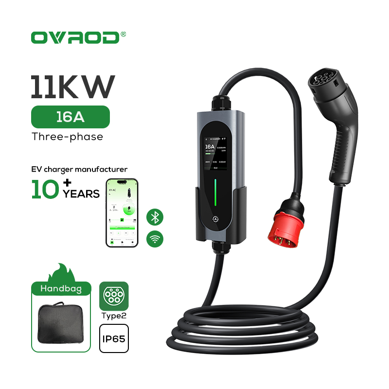 Type 2 Portable Ev Charger 11Kw Cee - Ovrod Ev Car Charger 16a 11kw