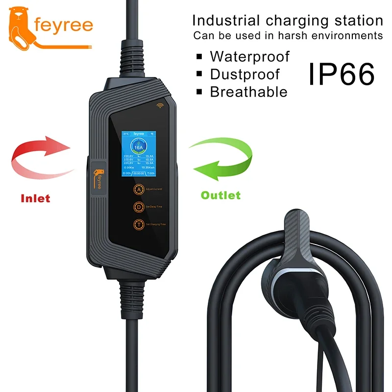 feyree 11KW 16A 3Phase Type2 P - Type 2 Portable Ev Charger 11Kw Cee 评论和价格