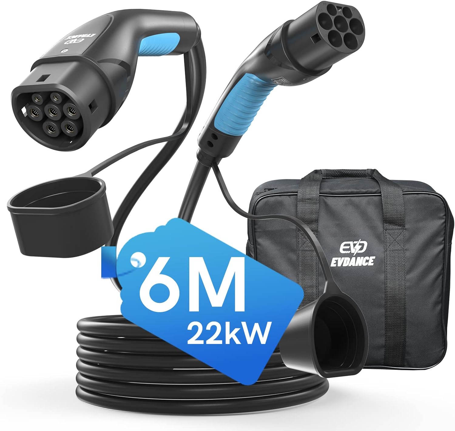 EVDANCE 6/8/10M EV Charging Ca - Ev Charger Type 2 22Kw 32A 3 Phase 评论和价格