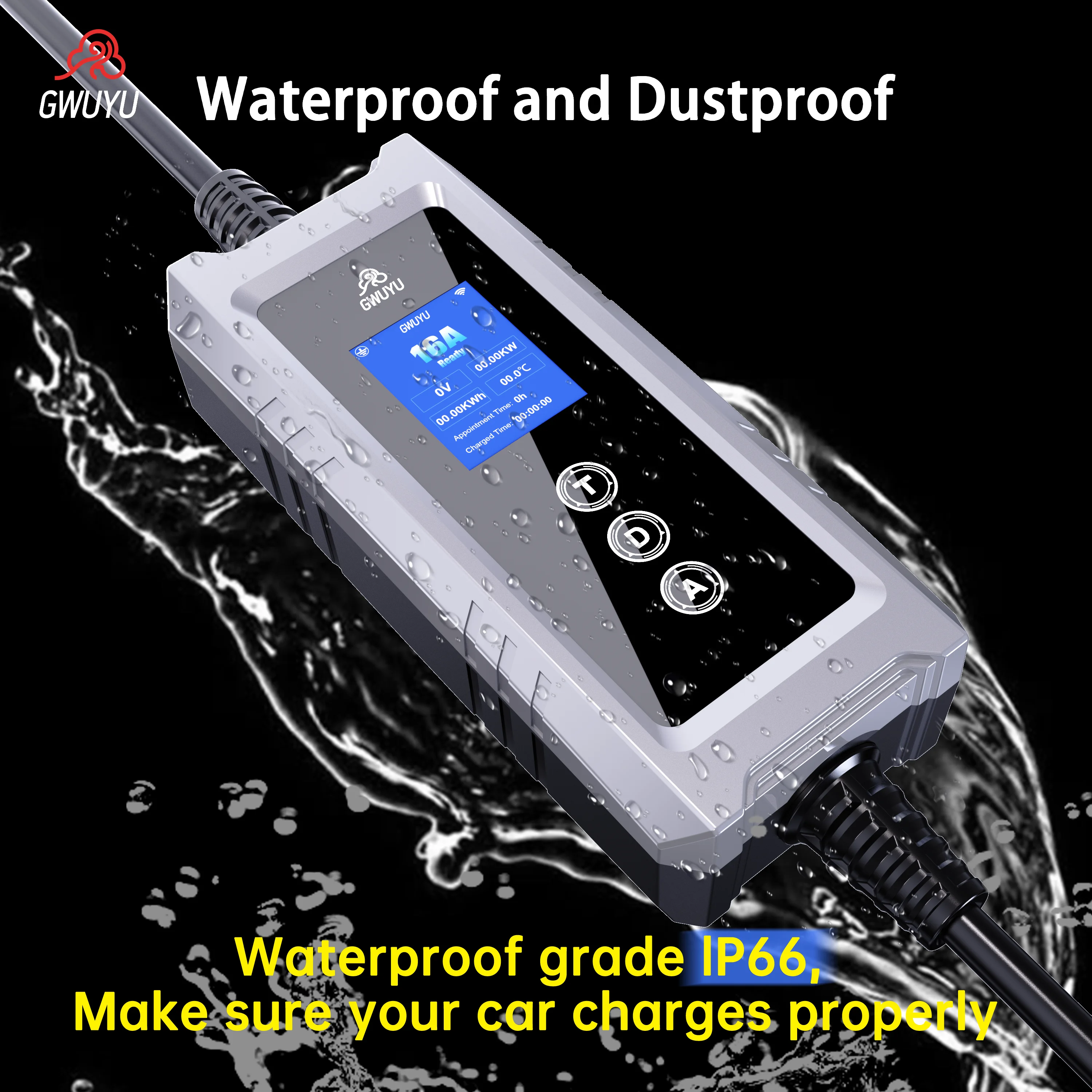 GWUYU  32A Type2 EV Chargers 3 - Type 2 Portable Ev Charger 11Kw Cee 评论和价格